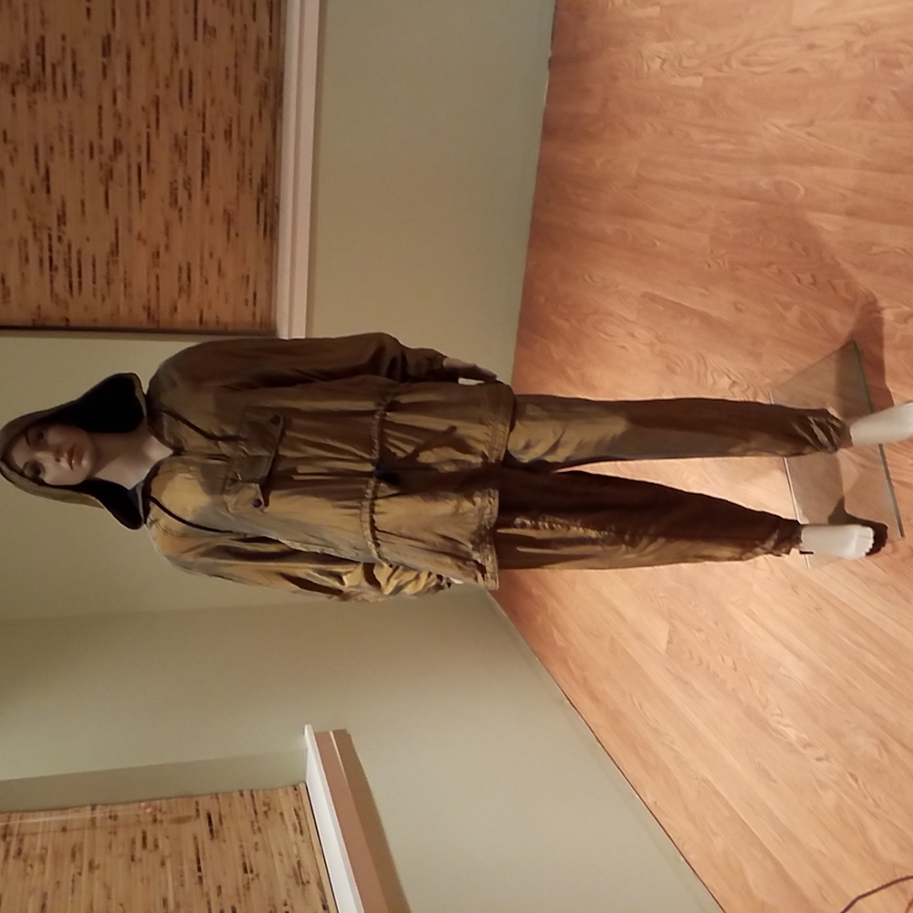Kriss Kross Vintage 2 Piece Set Active Wear Bronze 1/2 Zip Hoodie & Pants Size M